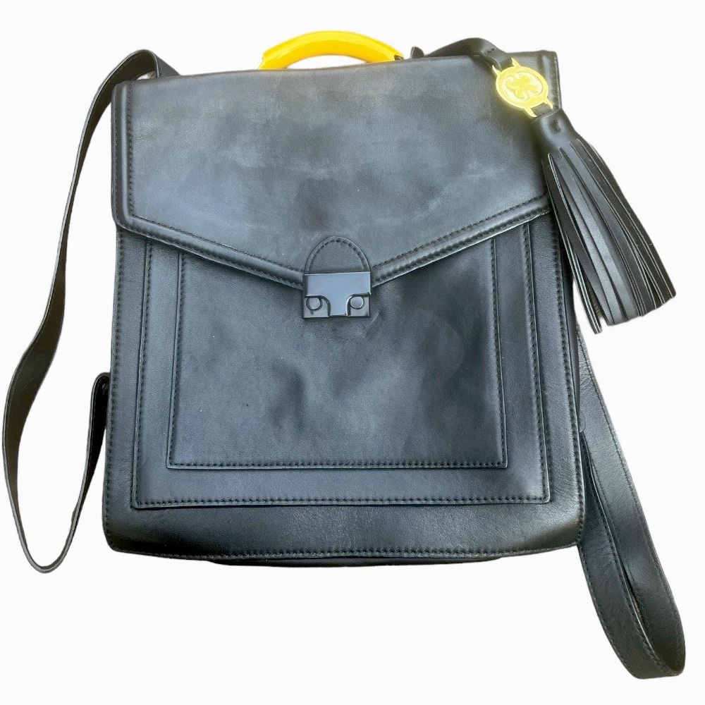 LOEFFLER RANDALL Rider Black unisex leather medium Backpack
